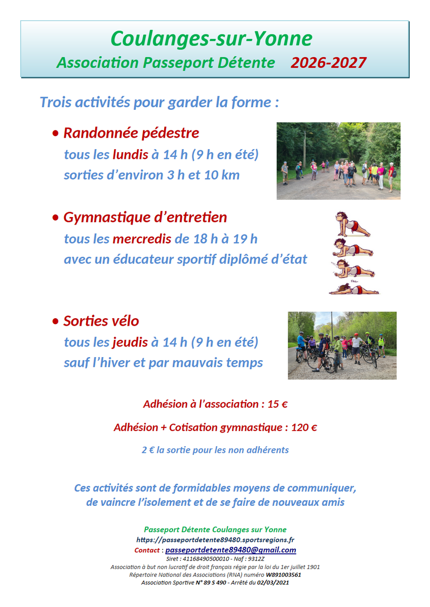 Toutes nos activités en 2026-2027