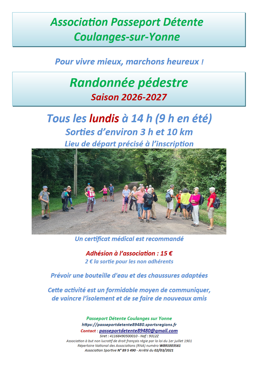 Randonnée pédestre - Saison 2026-2027
