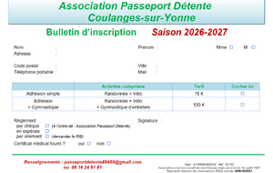 Bulletin d'adhésion - Saison 2026-2027