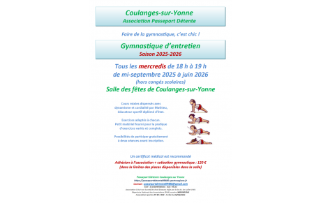 	Gymnastique d'entretien - Saison 2025-2026