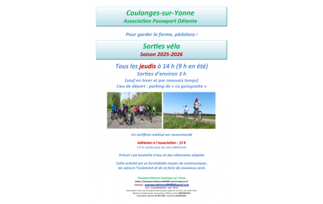 Sorties vélo - Saison 2025-2026